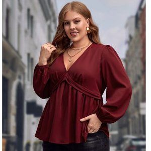 SHEIN Curve Peplum Blouse